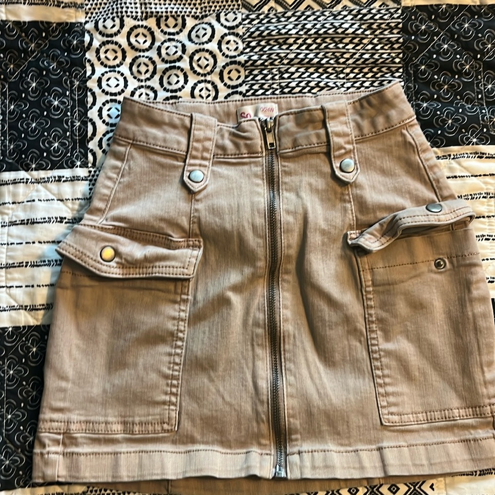SO khaki cargo skirt